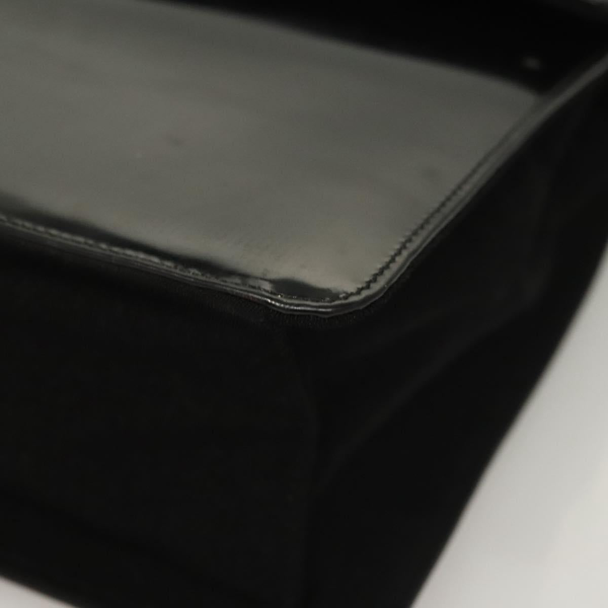 PRADA Hand Bag Canvas Black Silver Auth sw1249