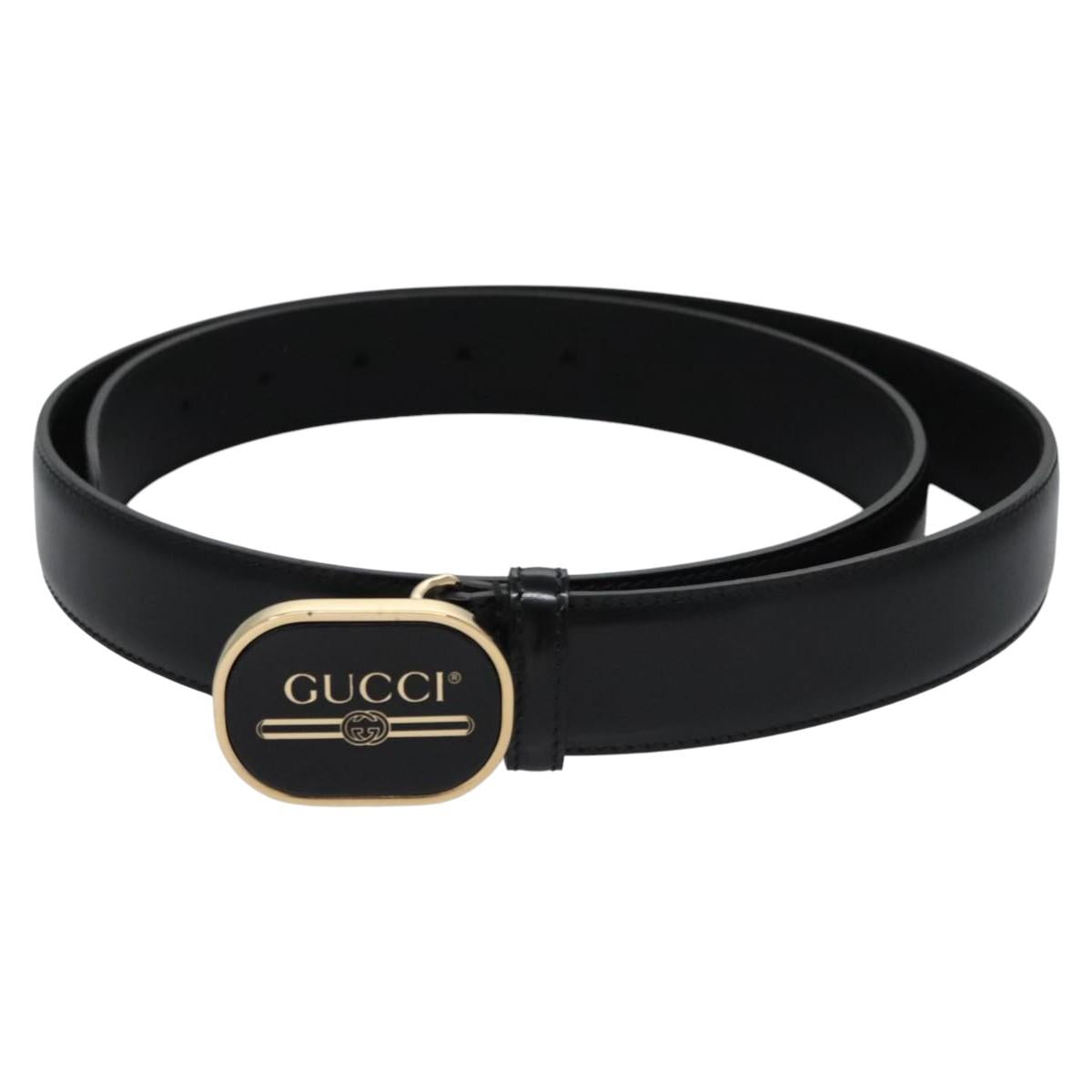 GUCCI Belt Leather 42.1"""" Black 547754 Auth sw125