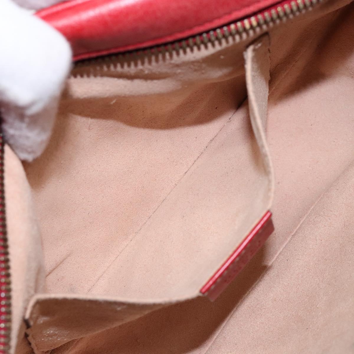 GUCCI GG Marmont Shoulder Bag Leather Red Gold 447632 Auth sw1251