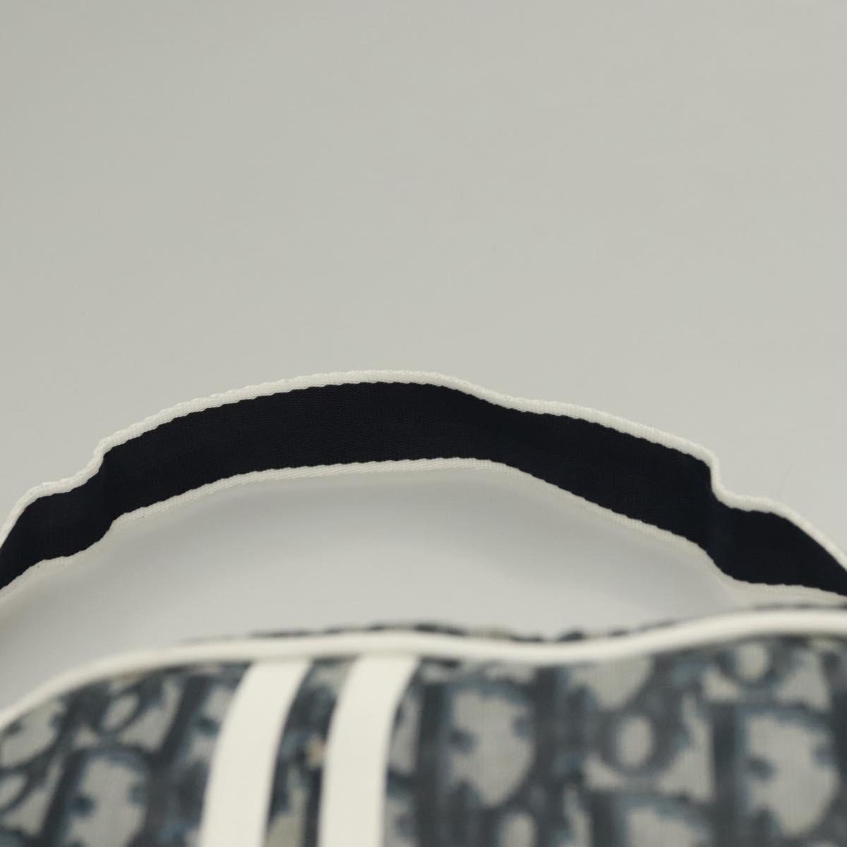 Christian Dior Trotter Canvas Body Bag Nylon Navy Silver Auth sw1263