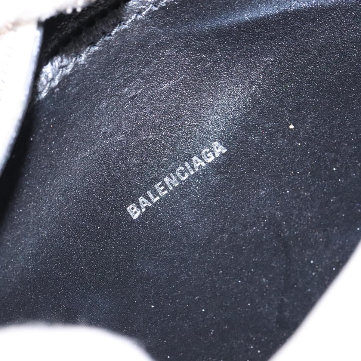 BALENCIAGA Shoulder Bag Leather White Silver Auth sw1264