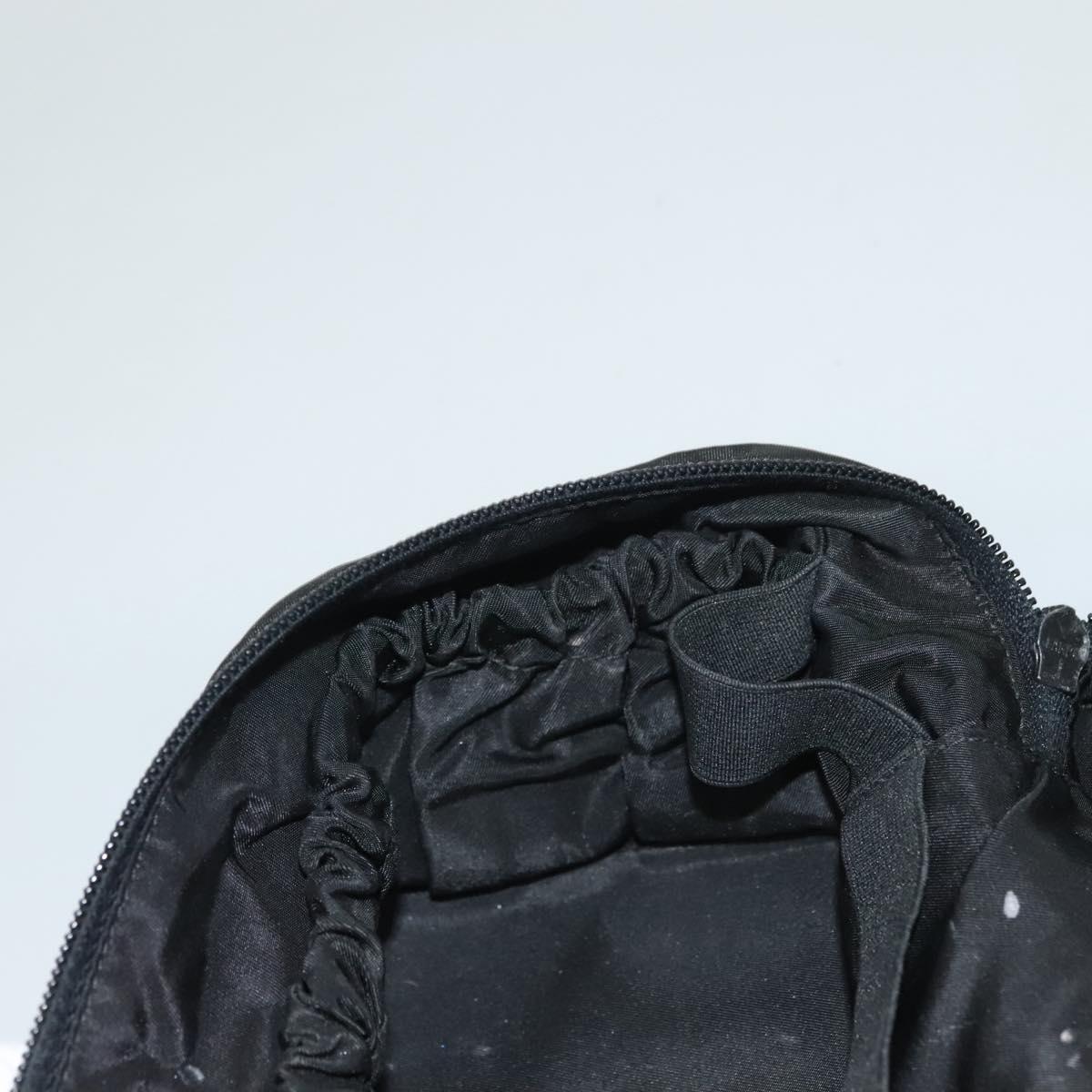 PRADA Vanity Pouch Nylon Black Silver Auth sw1276