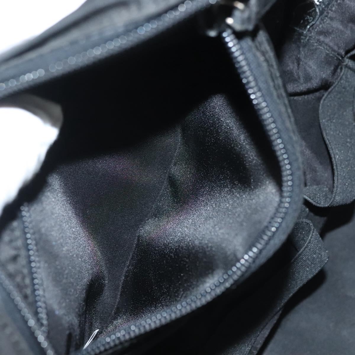 PRADA Vanity Pouch Nylon Black Silver Auth sw1276