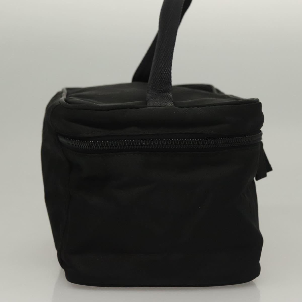 PRADA Vanity Pouch Nylon Black Silver Auth sw1276
