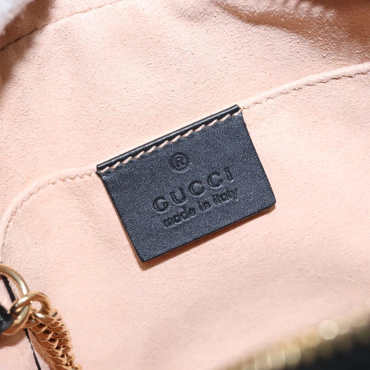 GUCCI Sherry Line Shoulder Bag Suede Navy Gold 517350 Auth sw1285