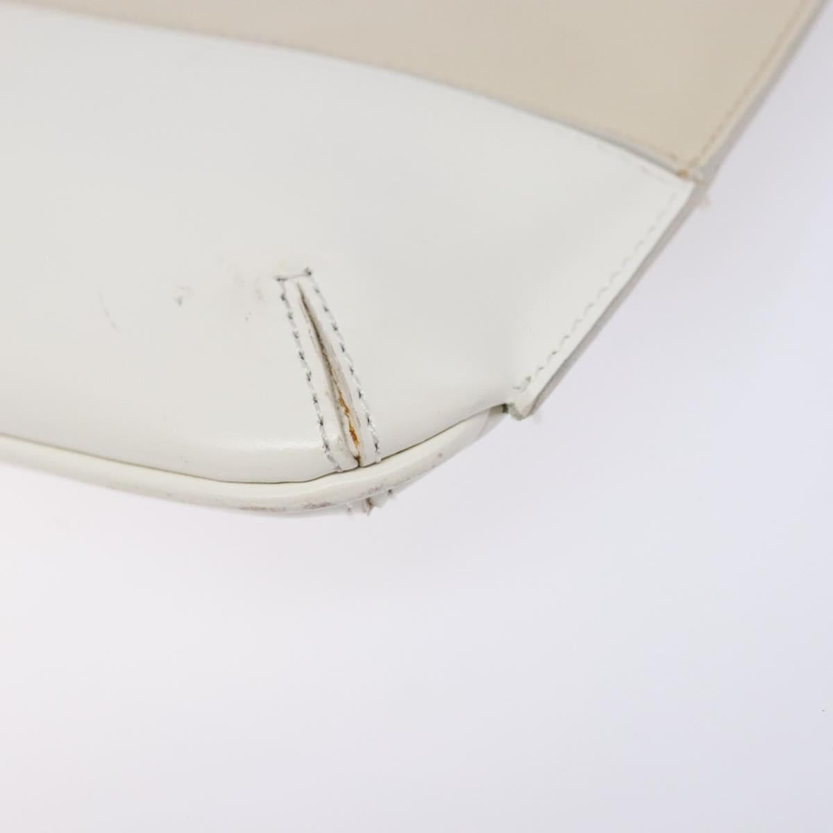 Salvatore Ferragamo Hand Bag Patent leather Beige Gold Auth sw1286