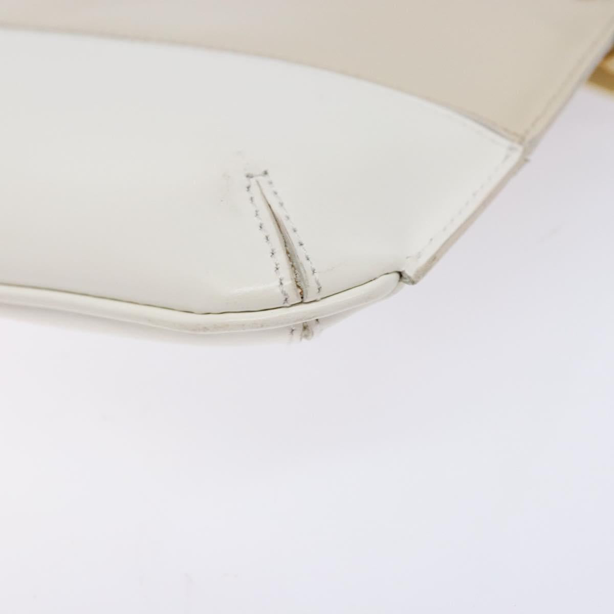 Salvatore Ferragamo Hand Bag Patent leather Beige Gold Auth sw1286