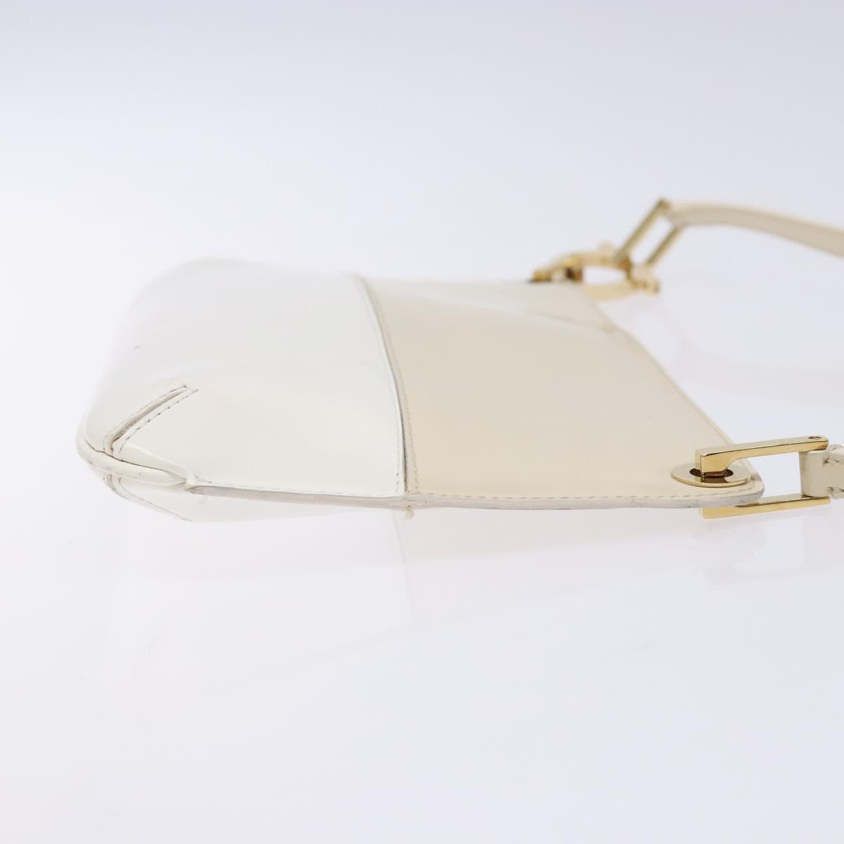 Salvatore Ferragamo Hand Bag Patent leather Beige Gold Auth sw1286