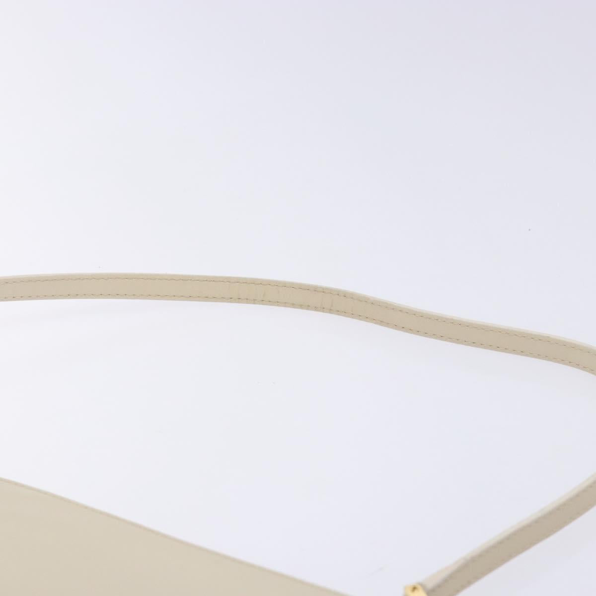 Salvatore Ferragamo Hand Bag Patent leather Beige Gold Auth sw1286