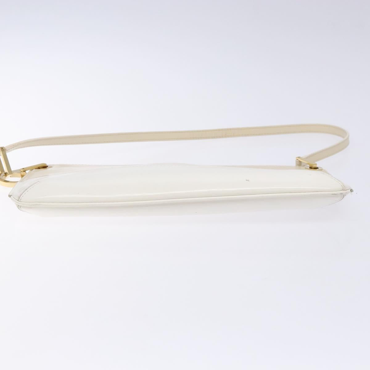 Salvatore Ferragamo Hand Bag Patent leather Beige Gold Auth sw1286