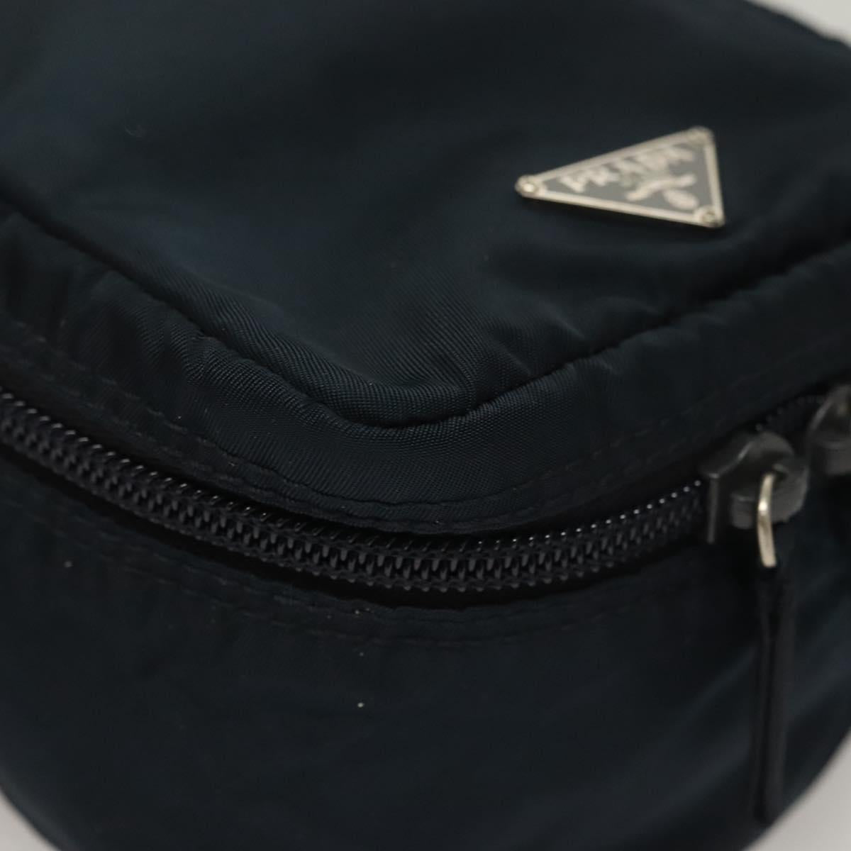 PRADA Hand Pouch Nylon Navy Silver Auth sw1292