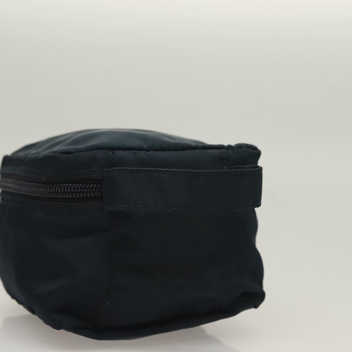 PRADA Hand Pouch Nylon Navy Silver Auth sw1292