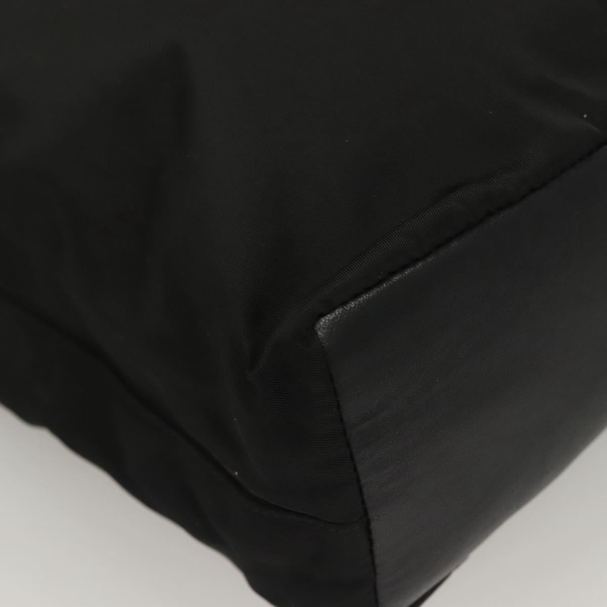 PRADA Hand Bag Nylon Black Silver Auth sw1295