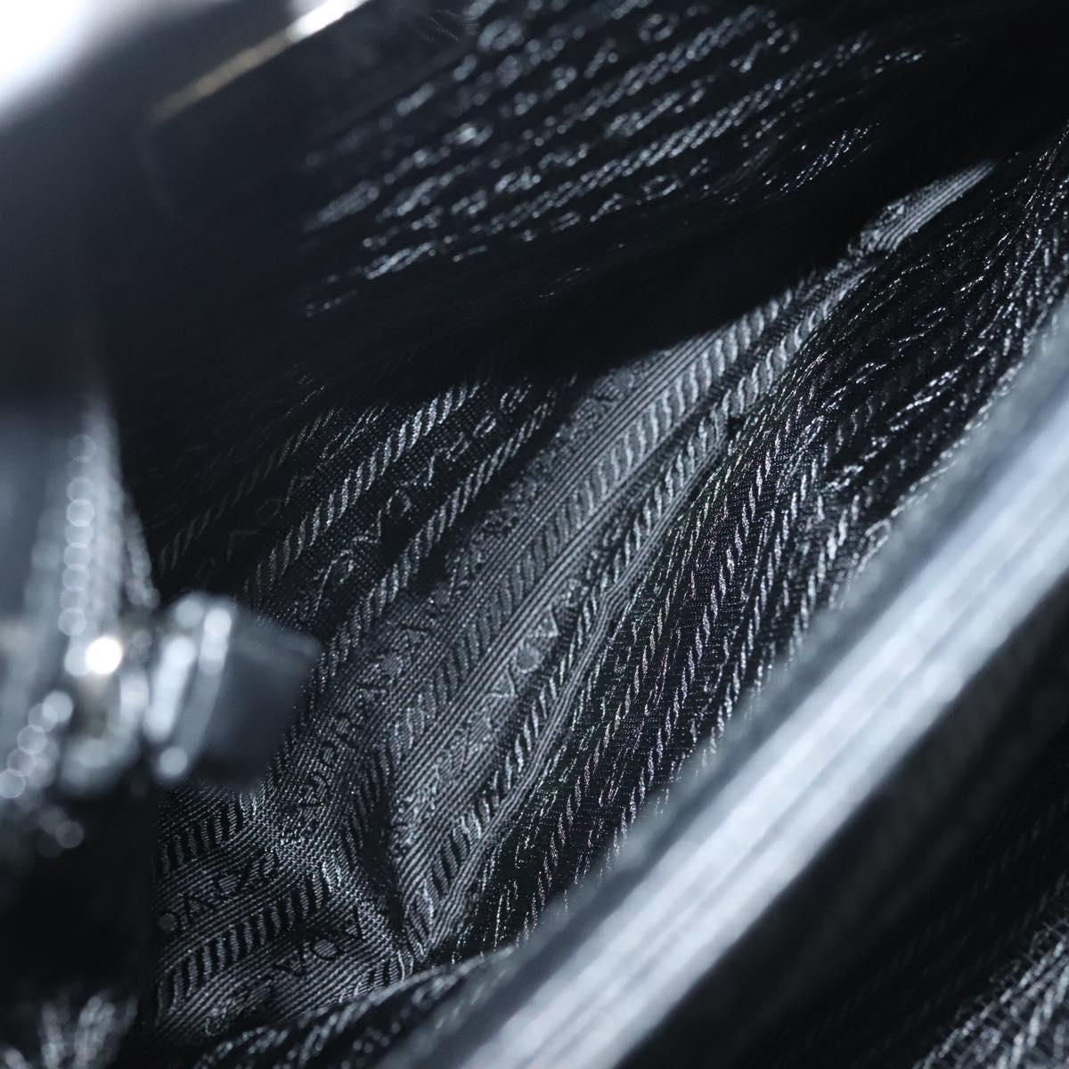 PRADA Hand Bag Nylon Black Silver Auth sw1295