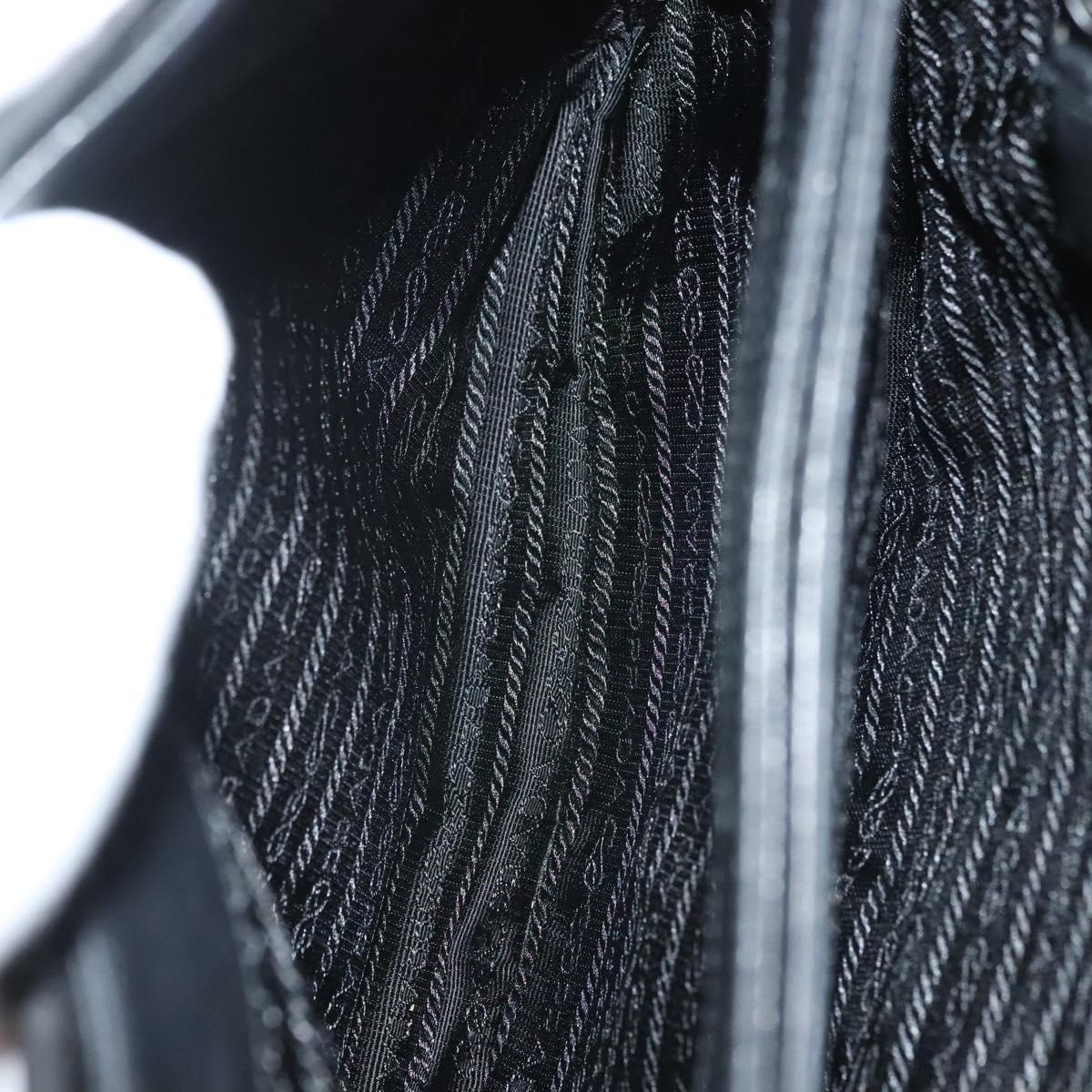 PRADA Hand Bag Nylon Black Silver Auth sw1295