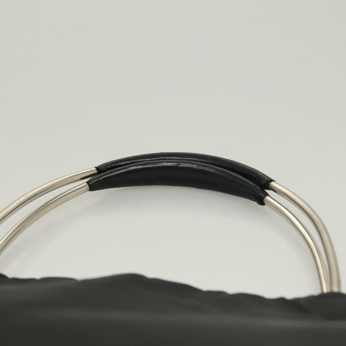 PRADA Hand Bag Nylon Black Silver Auth sw1295