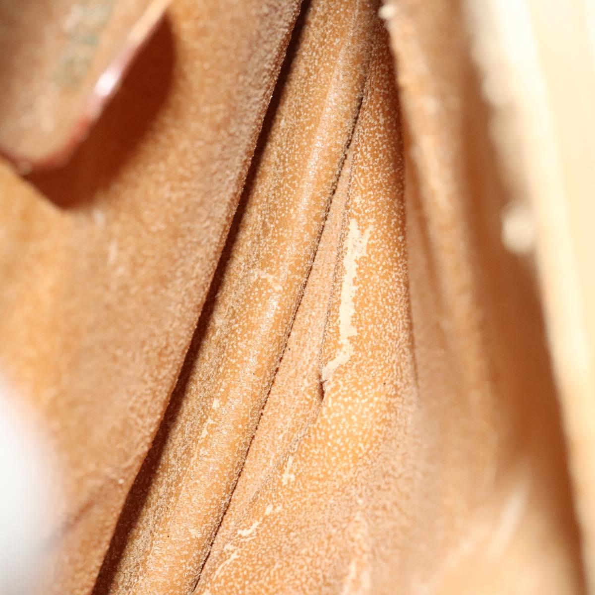 GUCCI Bamboo Hand Bag Suede Beige Gold 002 2058 0260 Auth sw1297