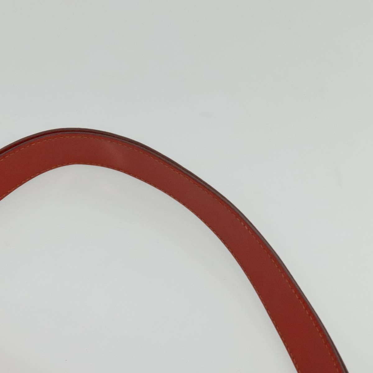CELINE Shoulder Bag Canvas Orange Silver Auth sw1304