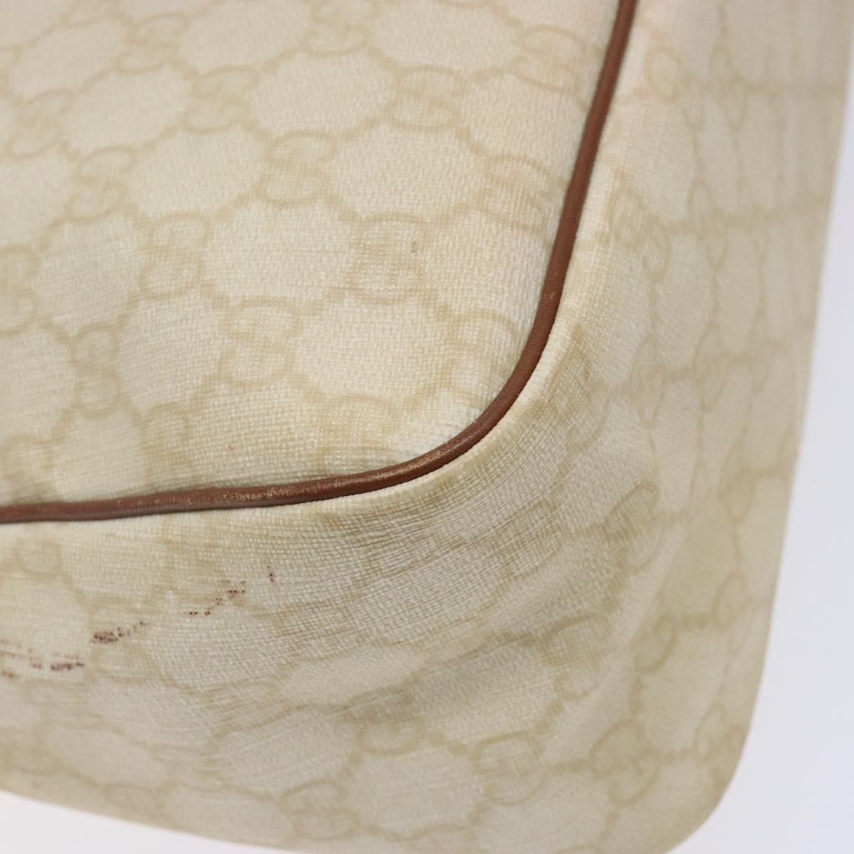 GUCCI GG Supreme Hand Bag PVC White Gold 189898 Auth sw1305