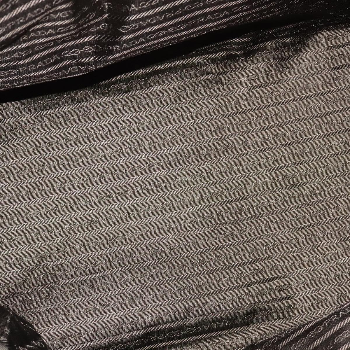 PRADA Boston Bag Nylon Brown Gold Auth sw1308