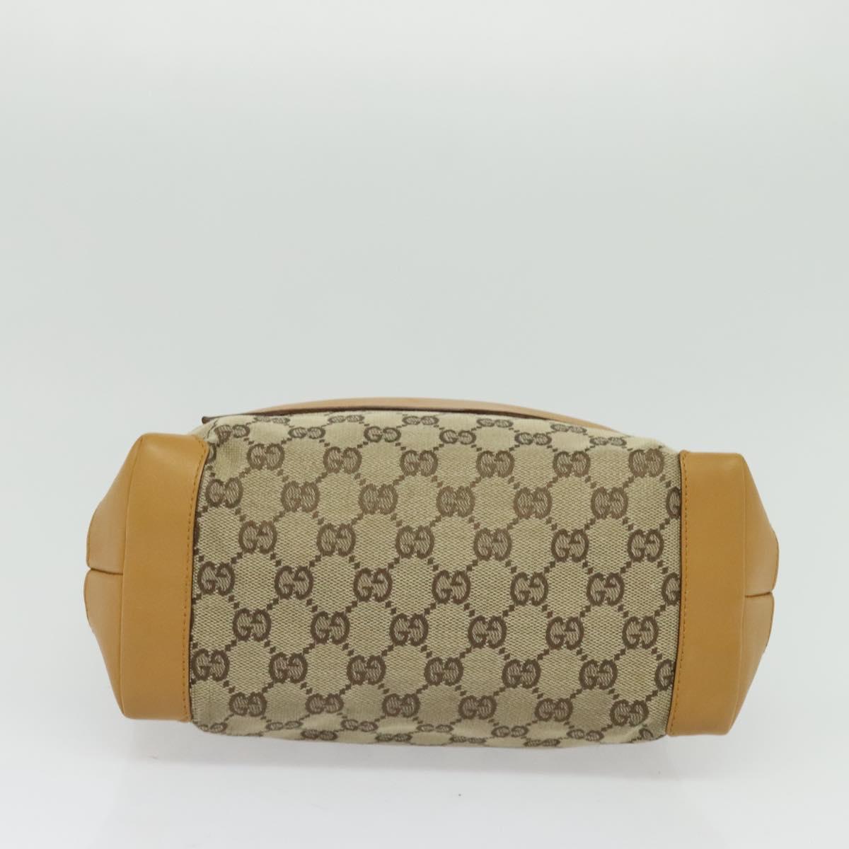 GUCCI GG Canvas Sherry Line Tote Bag Beige Silver 019 0402 1705 Auth sw1310