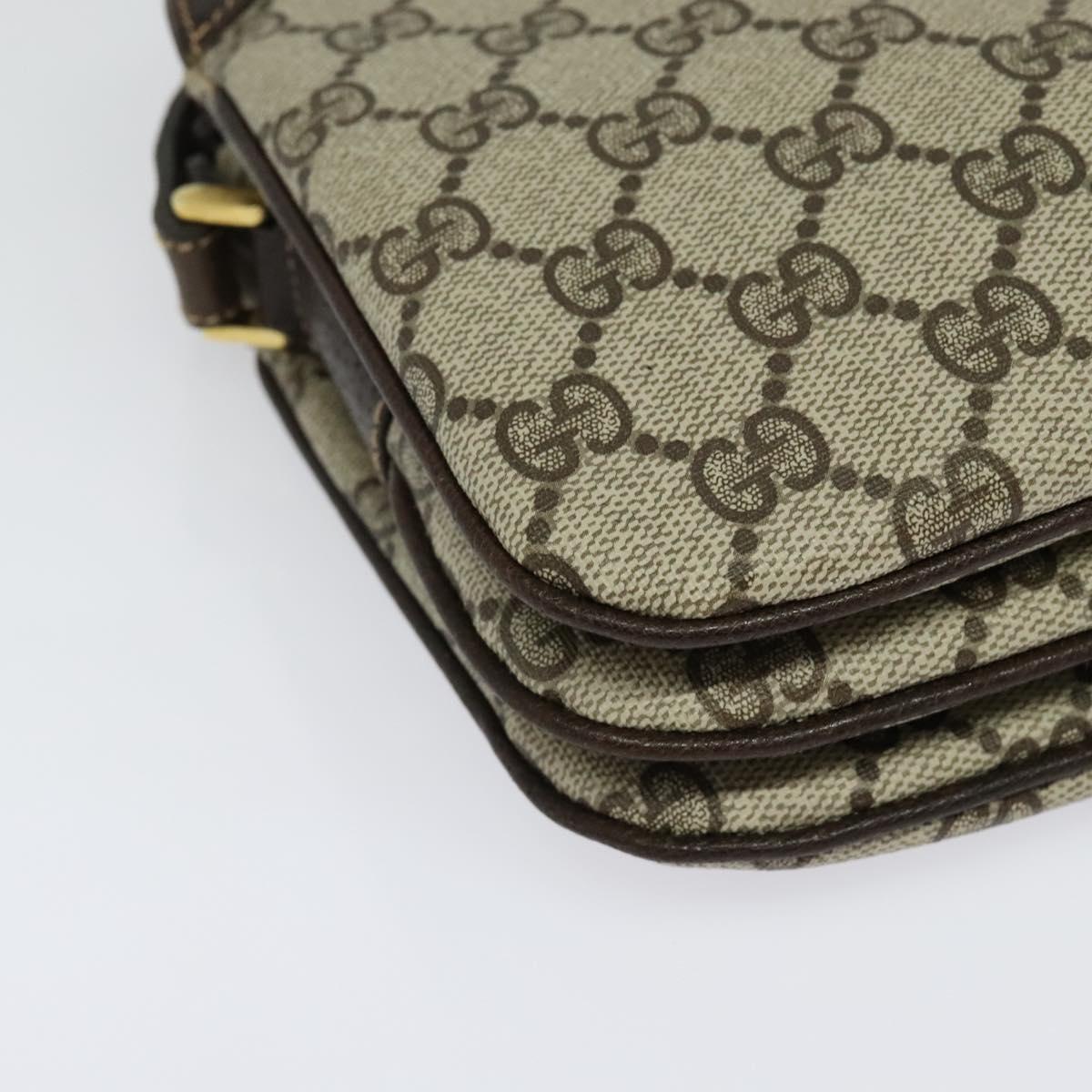 GUCCI GG Supreme Shoulder Bag PVC Beige Gold 33 01 4092 Auth sw1311