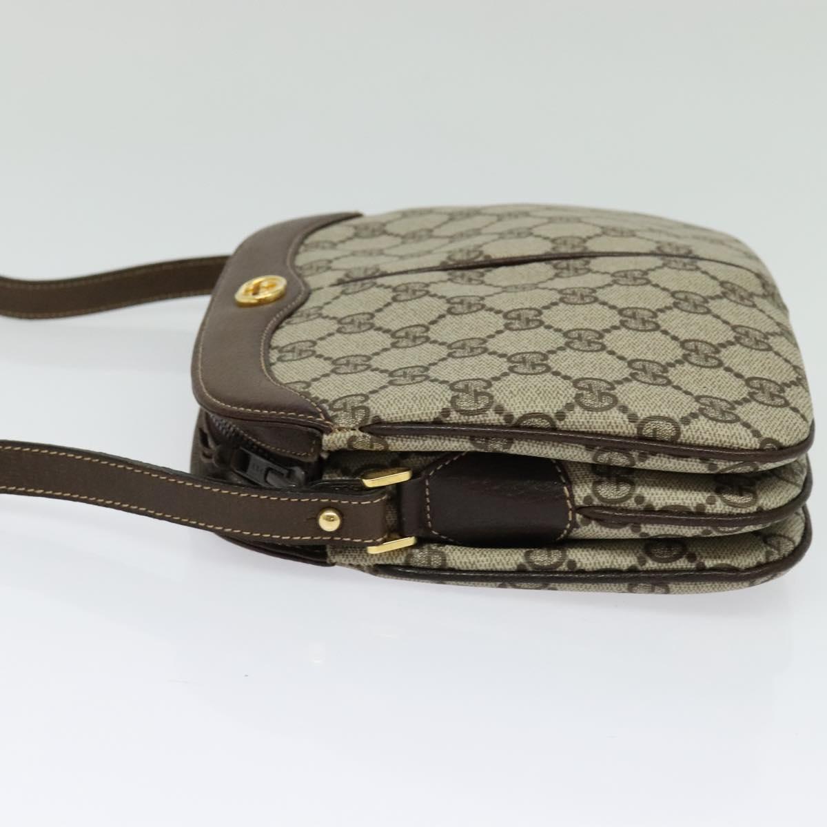 GUCCI GG Supreme Shoulder Bag PVC Beige Gold 33 01 4092 Auth sw1311