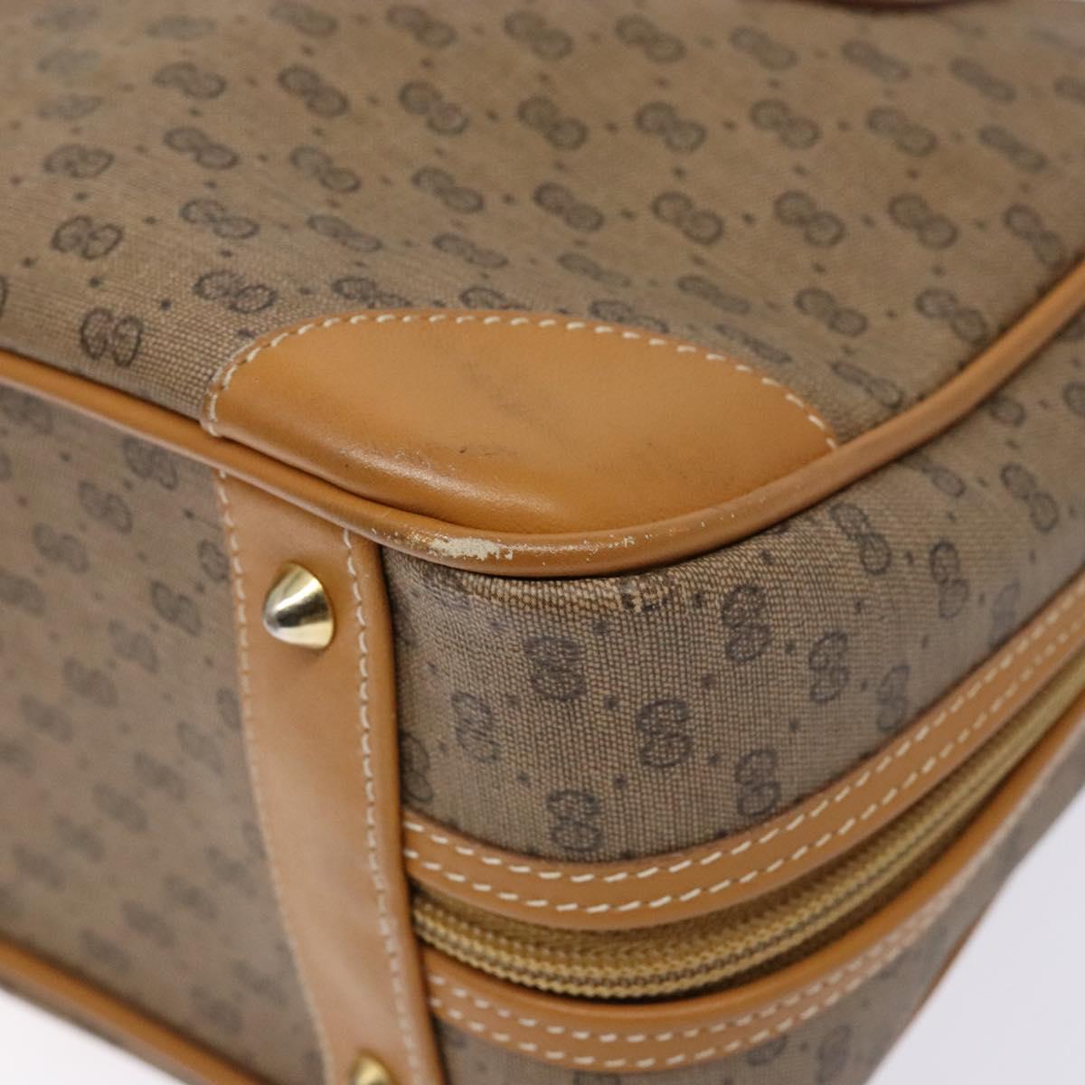 GUCCI Micro GG Supreme Hand Bag PVC Beige Gold Auth sw1312