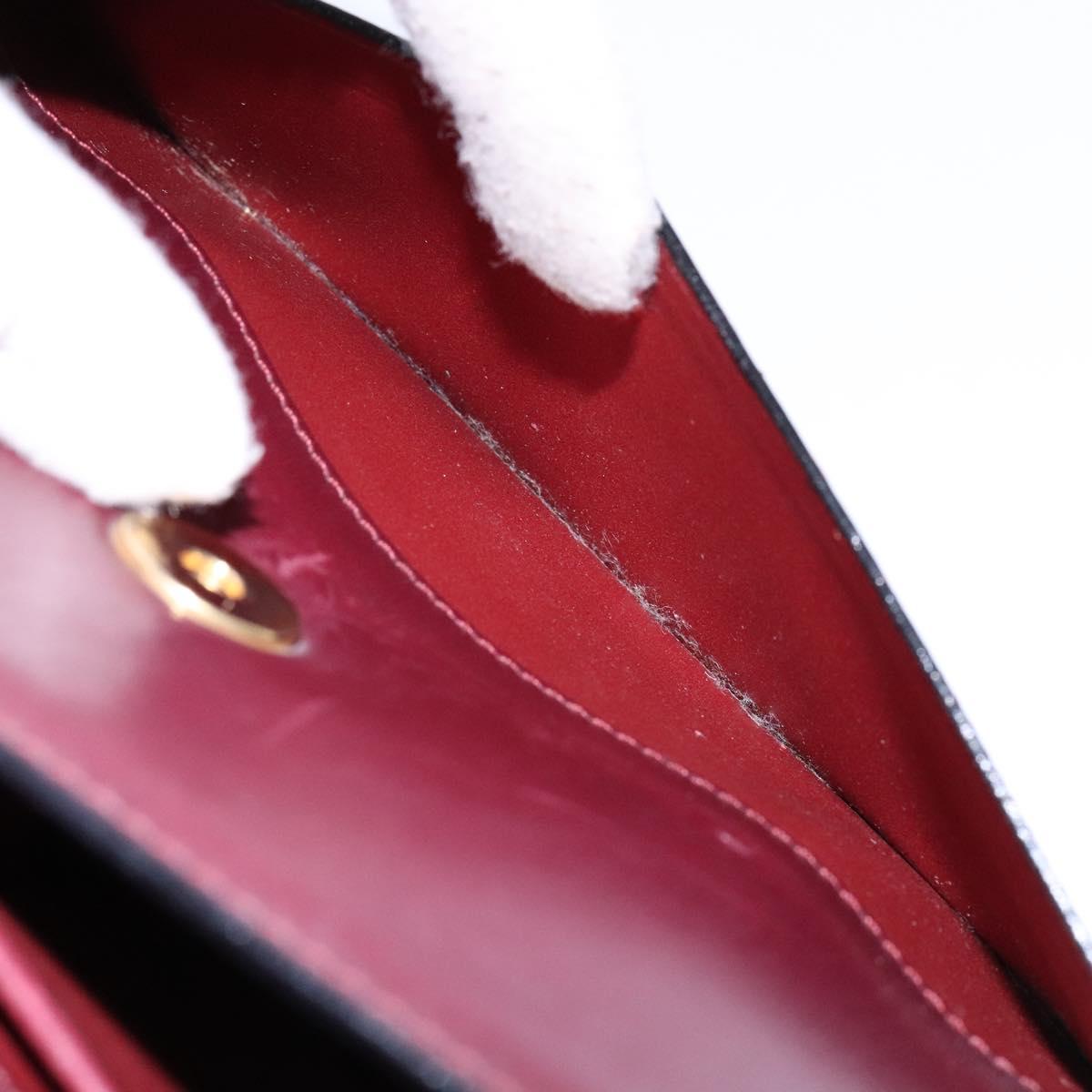 CELINE Shoulder Bag Leather Bordeaux Gold Auth sw1315