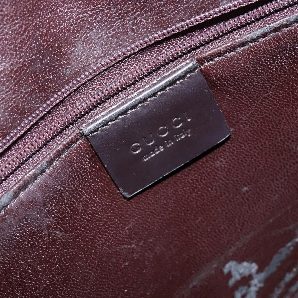 GUCCI Shoulder Bag Patent leather Dark Brown 002 1007 Auth sw1317
