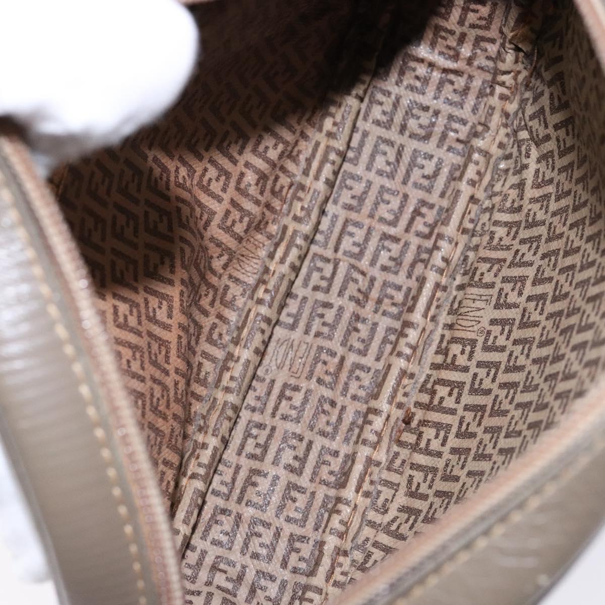 FENDI Zucchino Canvas Shoulder Bag PVC Brown Auth sw1321