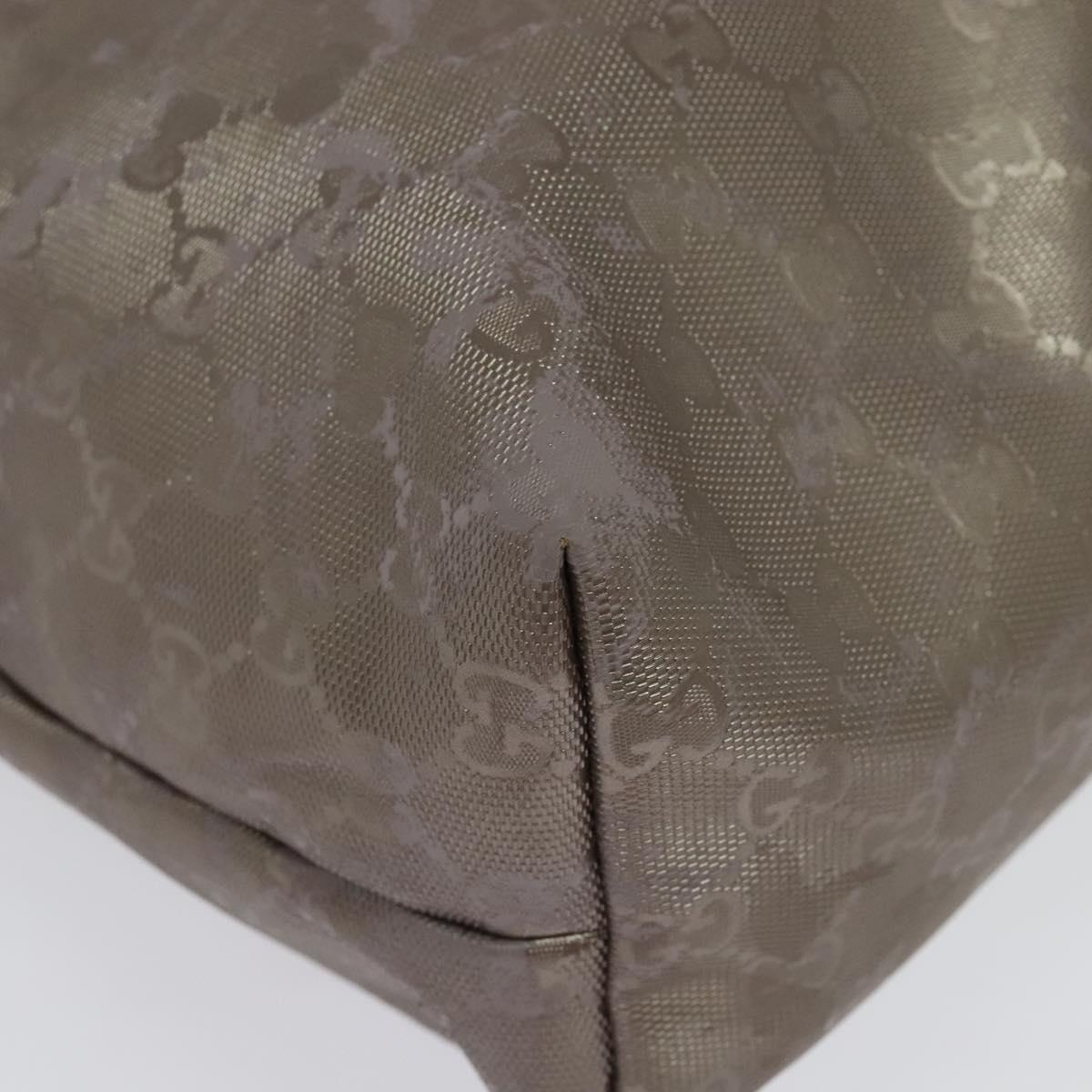GUCCI GG Implementation Tote Bag PVC Beige Silver 211137 Auth sw1323