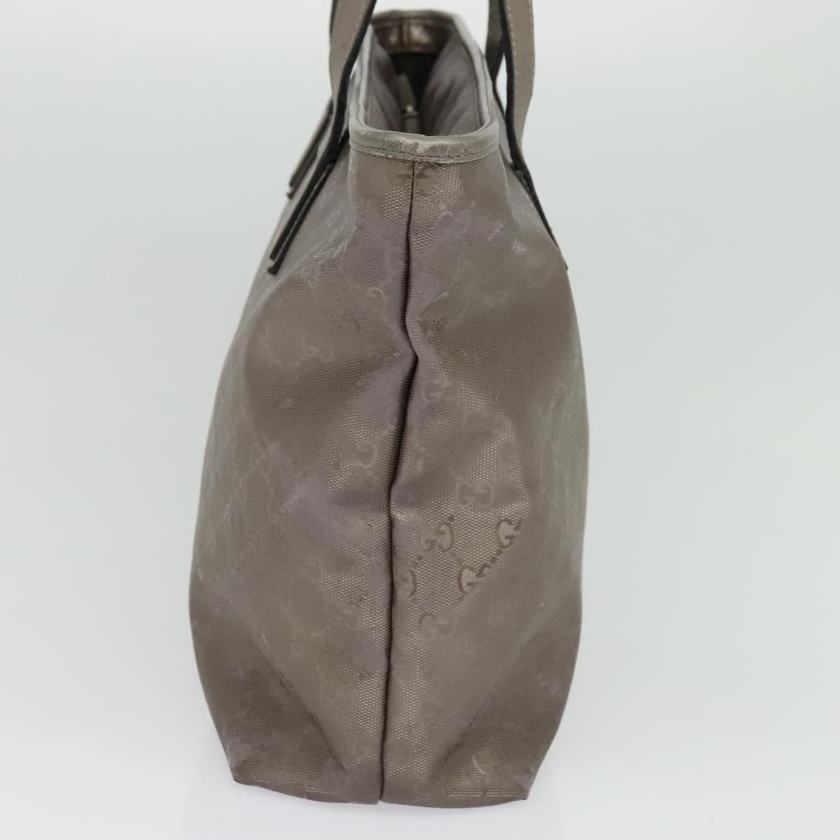 GUCCI GG Implementation Tote Bag PVC Beige Silver 211137 Auth sw1323