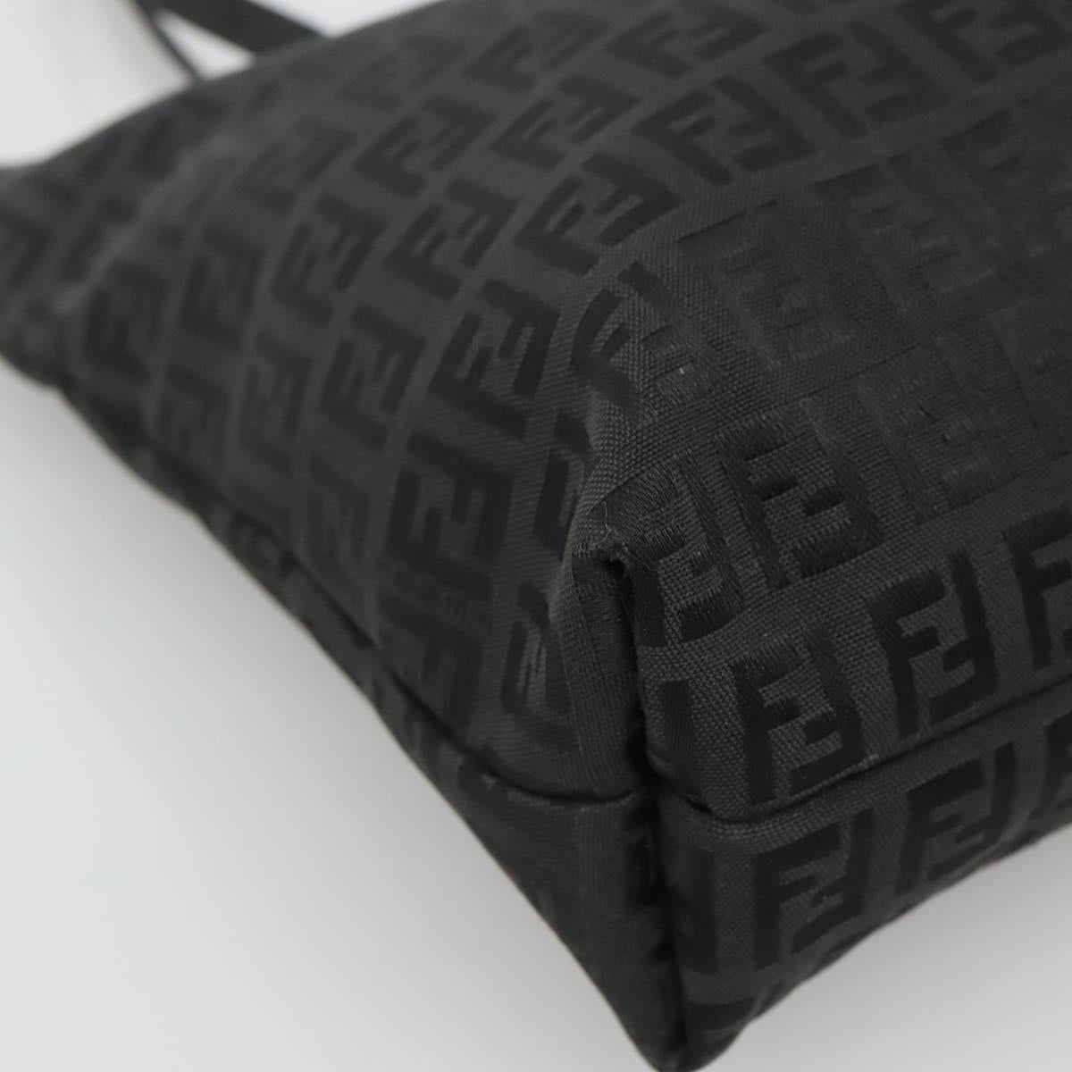 FENDI Zucchino Canvas Tote Bag Black Auth sw1327