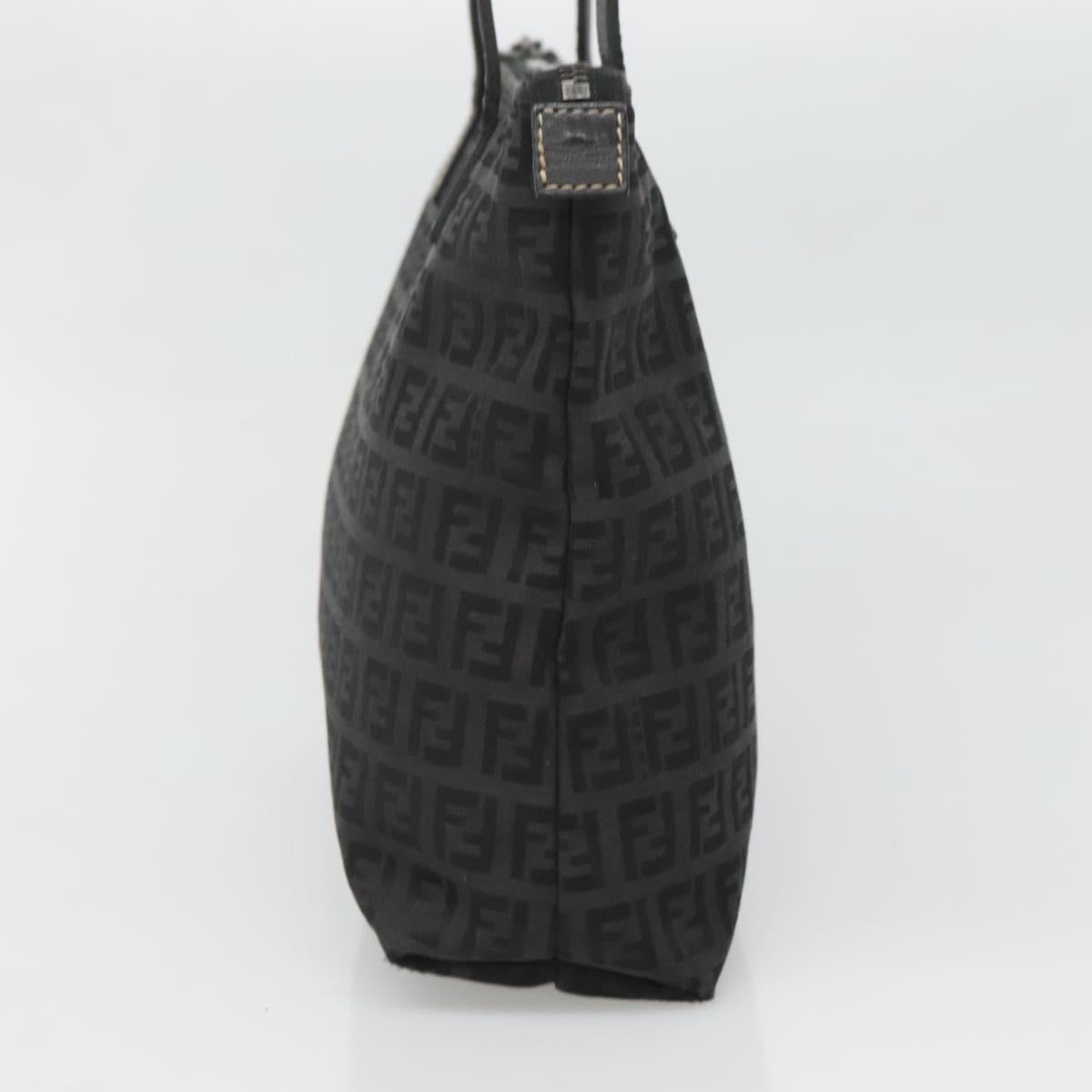 FENDI Zucchino Canvas Tote Bag Black Auth sw1327