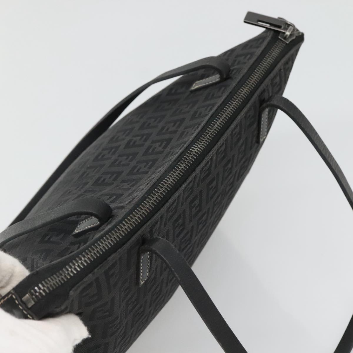 FENDI Zucchino Canvas Tote Bag Black Auth sw1327