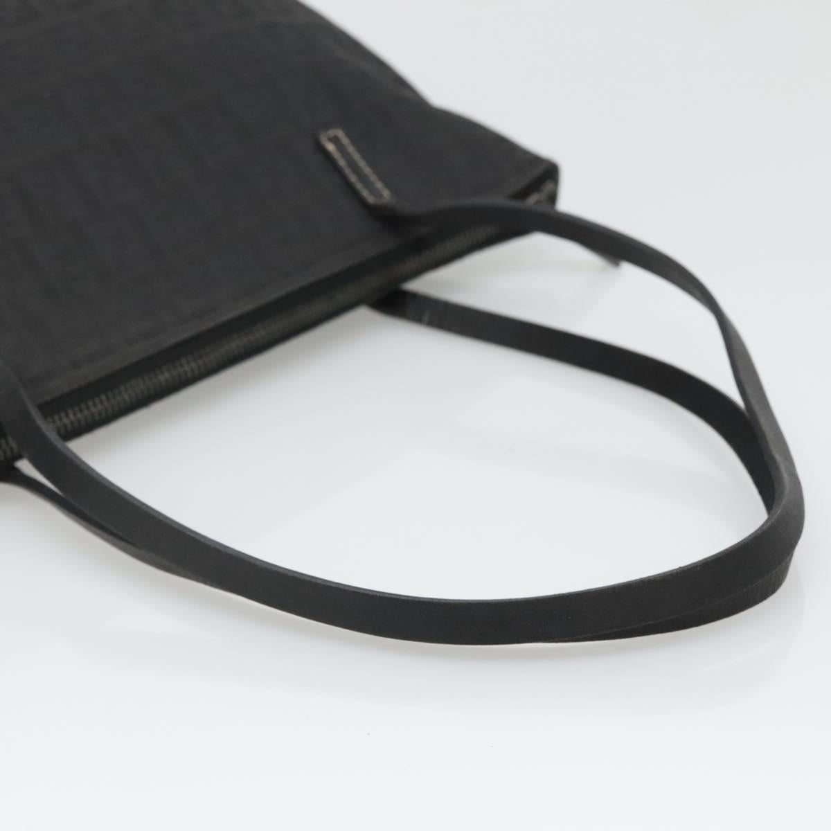 FENDI Zucchino Canvas Tote Bag Black Auth sw1327