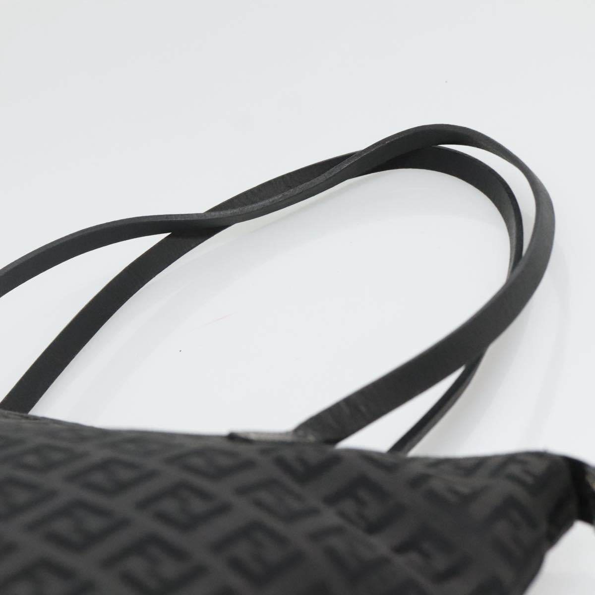 FENDI Zucchino Canvas Tote Bag Black Auth sw1327