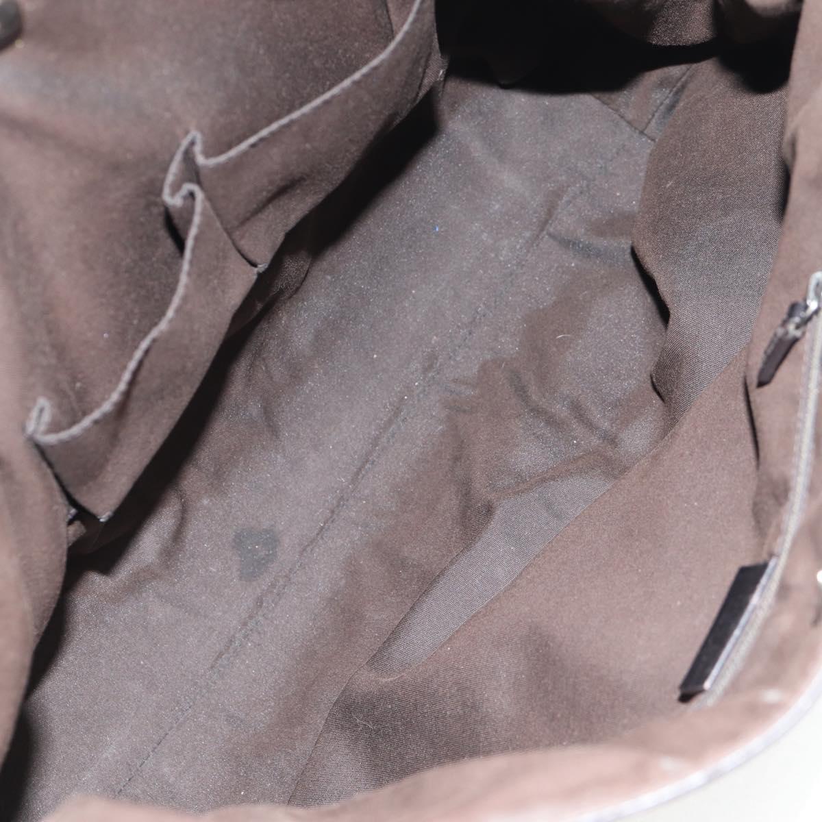 GUCCI Shoulder Bag Leather Black Silver 257290 Auth sw1329