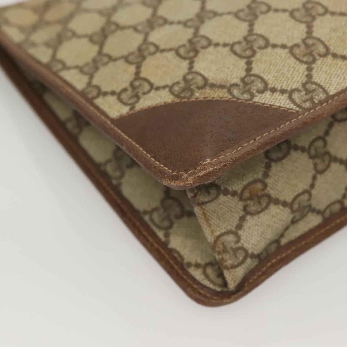 GUCCI GG Supreme Clutch Bag PVC Beige 97 01 029 Auth sw1331