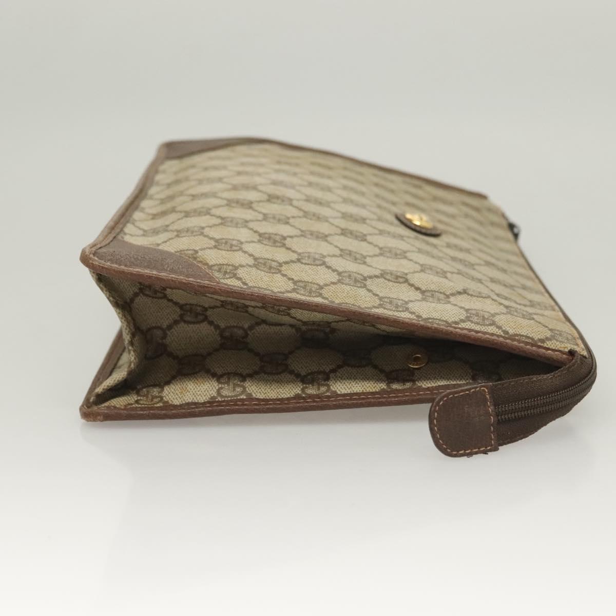 GUCCI GG Supreme Clutch Bag PVC Beige 97 01 029 Auth sw1331