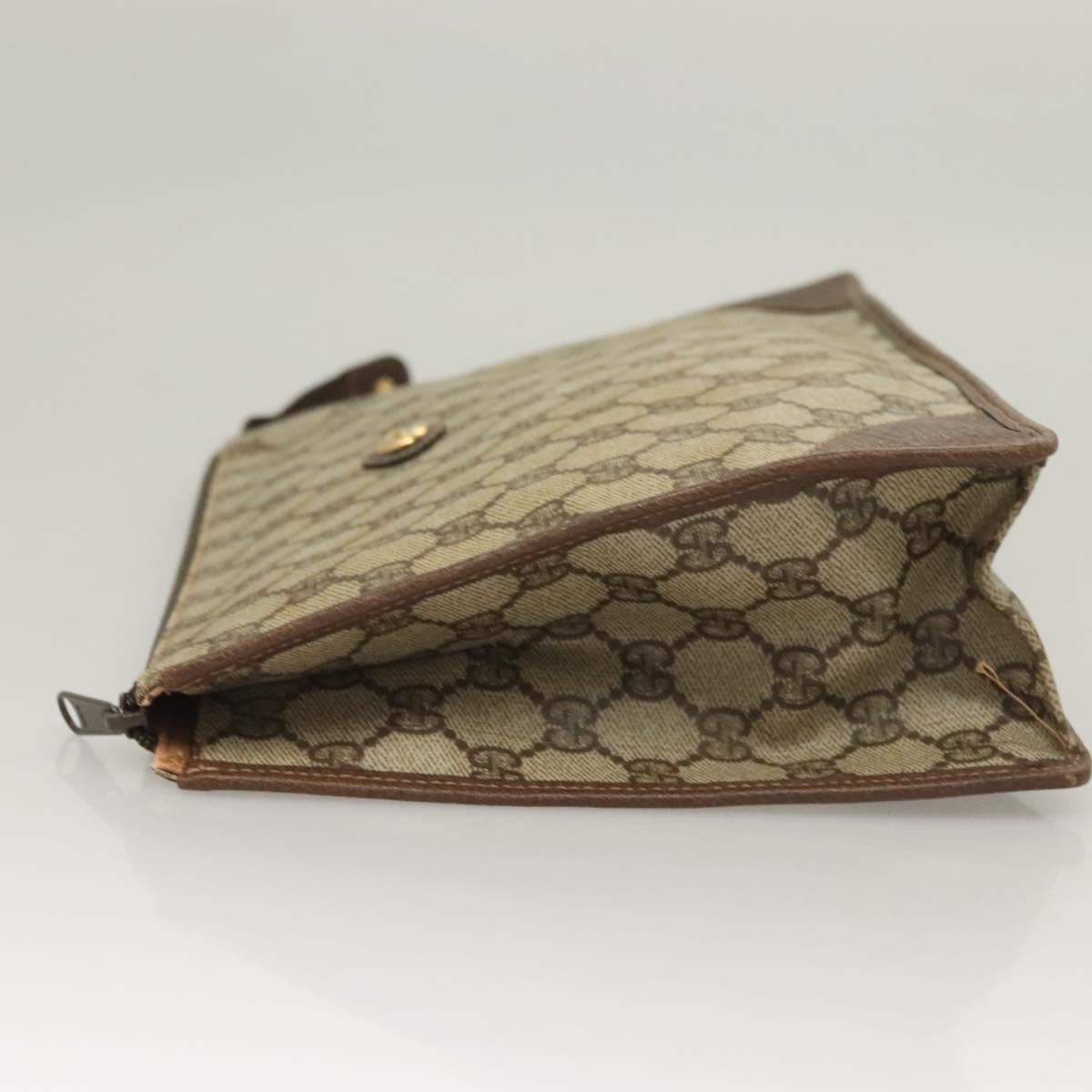GUCCI GG Supreme Clutch Bag PVC Beige 97 01 029 Auth sw1331