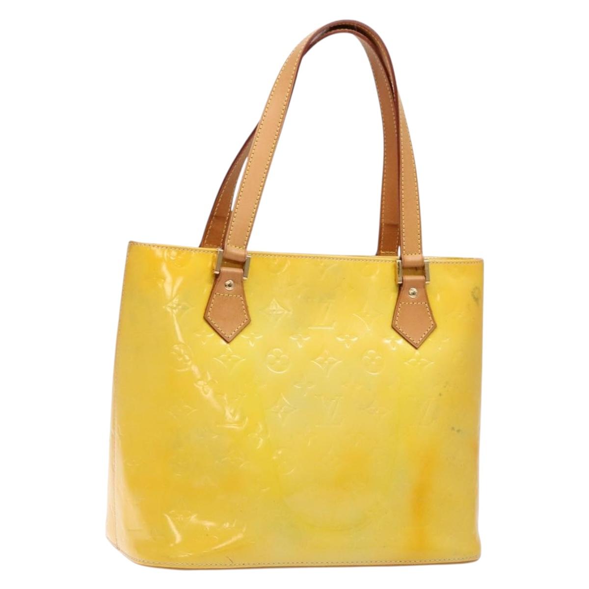 LOUIS VUITTON Monogram Vernis Houston Hand Bag Gris M91053 LV Auth sw1336