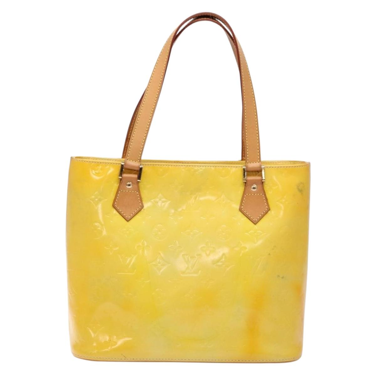 LOUIS VUITTON Monogram Vernis Houston Hand Bag Gris M91053 LV Auth sw1336