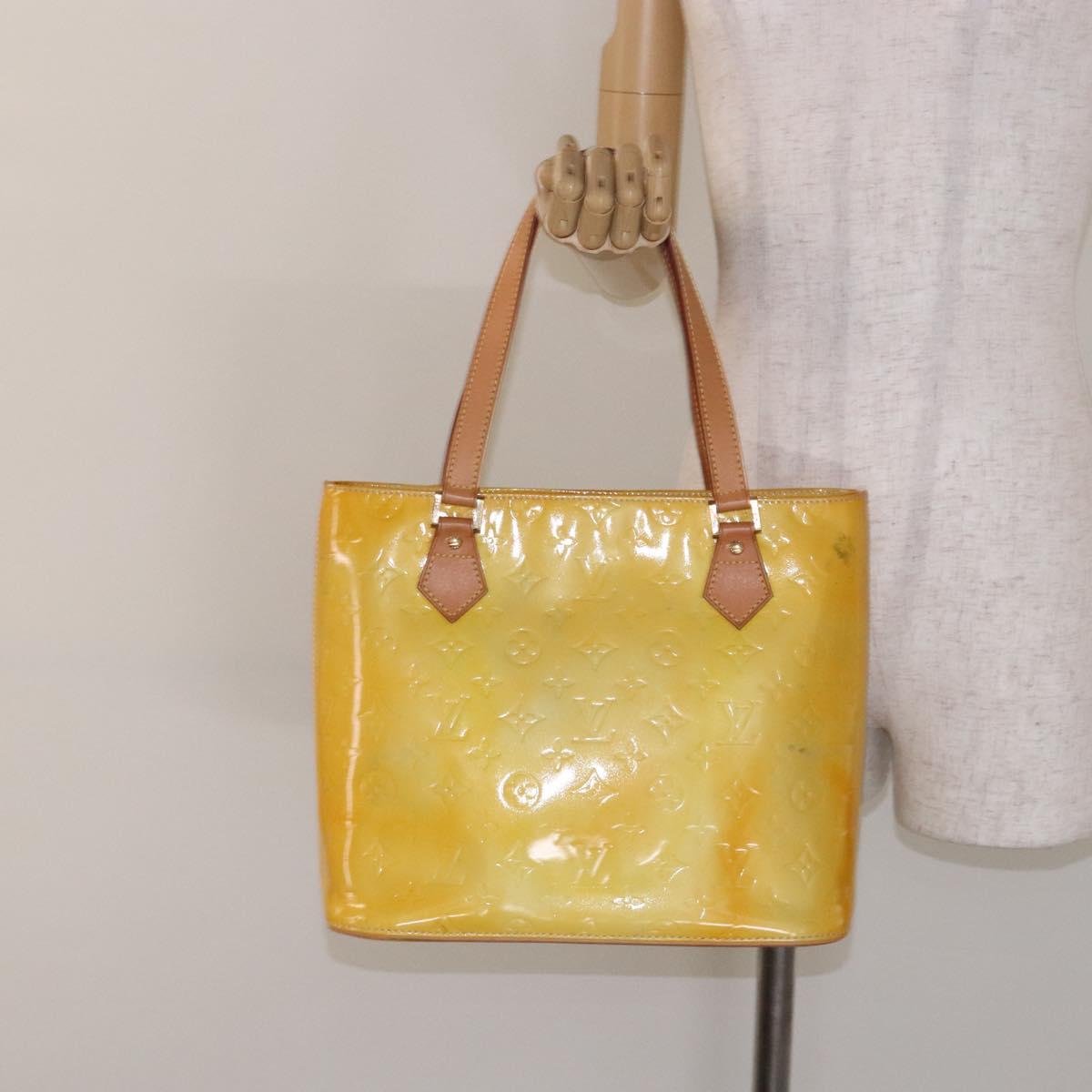 LOUIS VUITTON Monogram Vernis Houston Hand Bag Gris M91053 LV Auth sw1336
