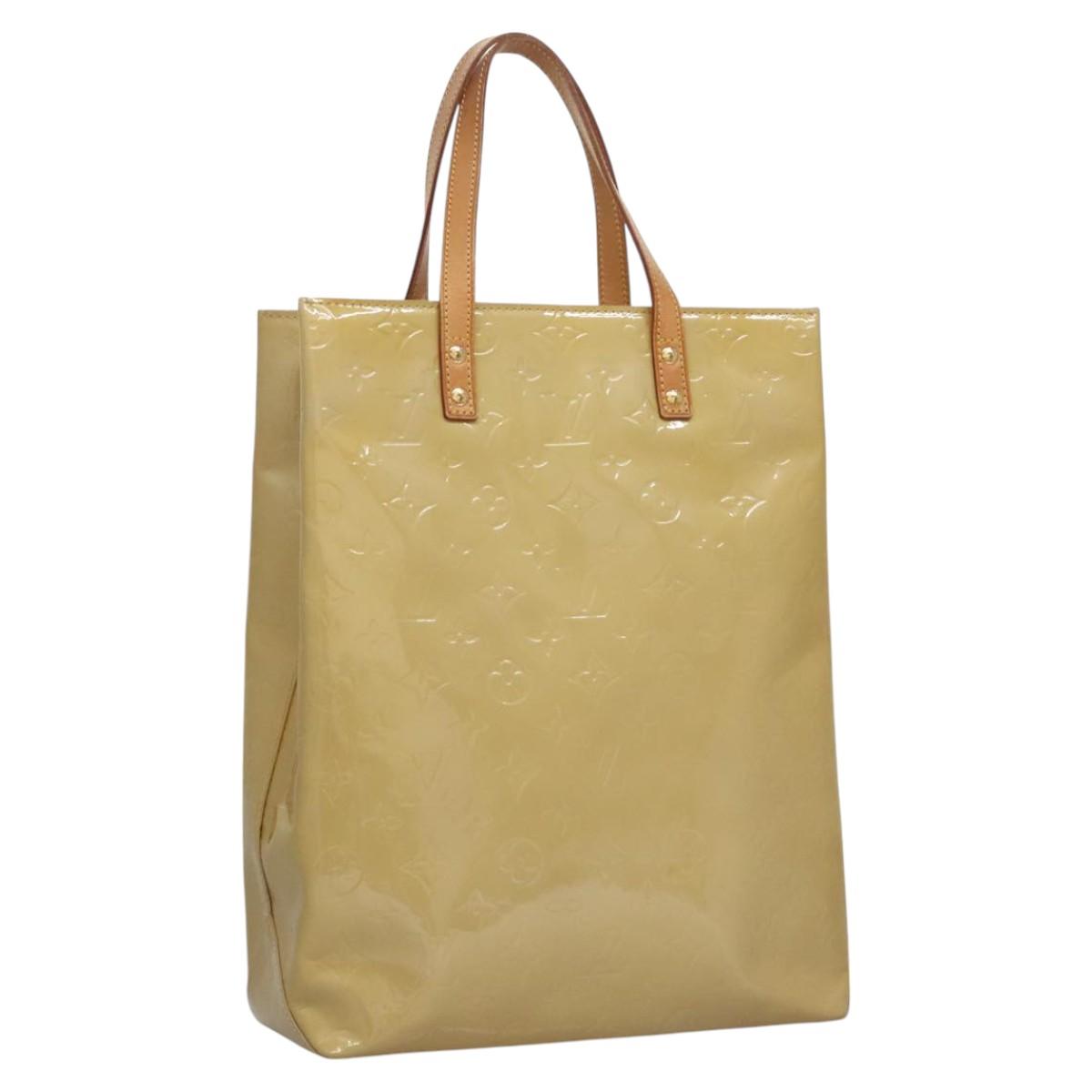 LOUIS VUITTON Monogram Vernis Reade MM Hand Bag Beige M91141 LV Auth sw134