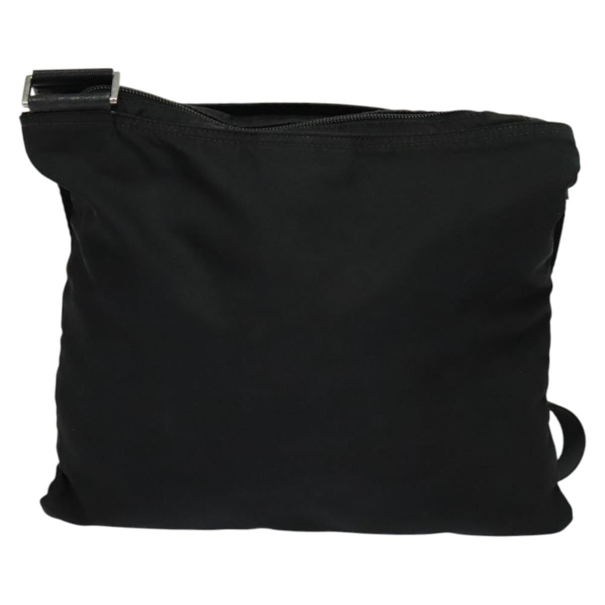 PRADA Shoulder Bag Nylon Black Silver Auth sw1340