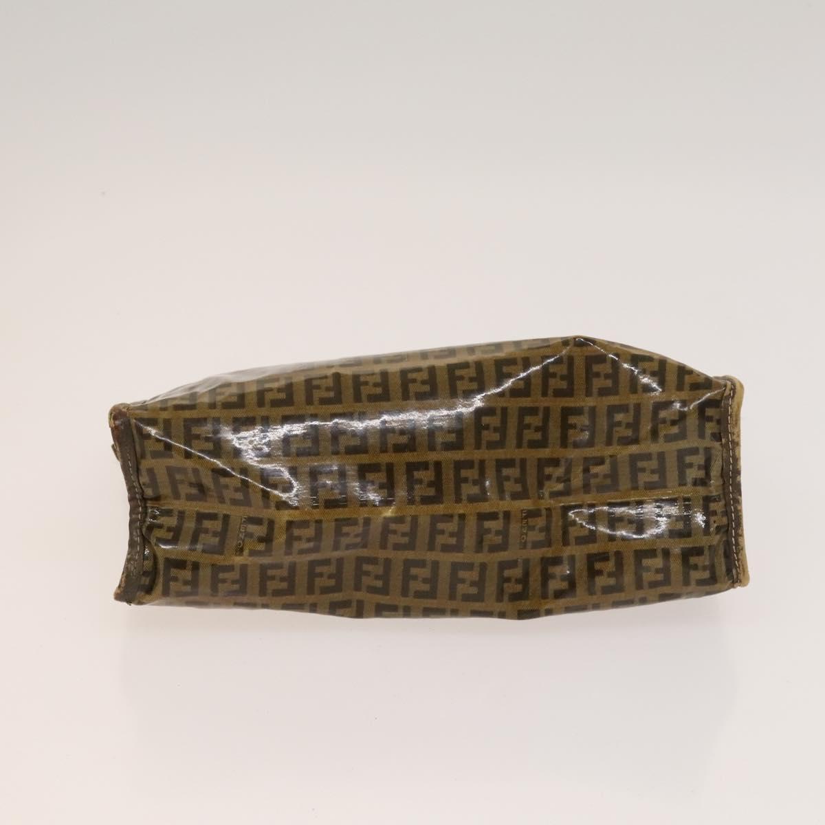 FENDI Pecan Bag Enamel PVC 3Set Brown Black Auth sw1354