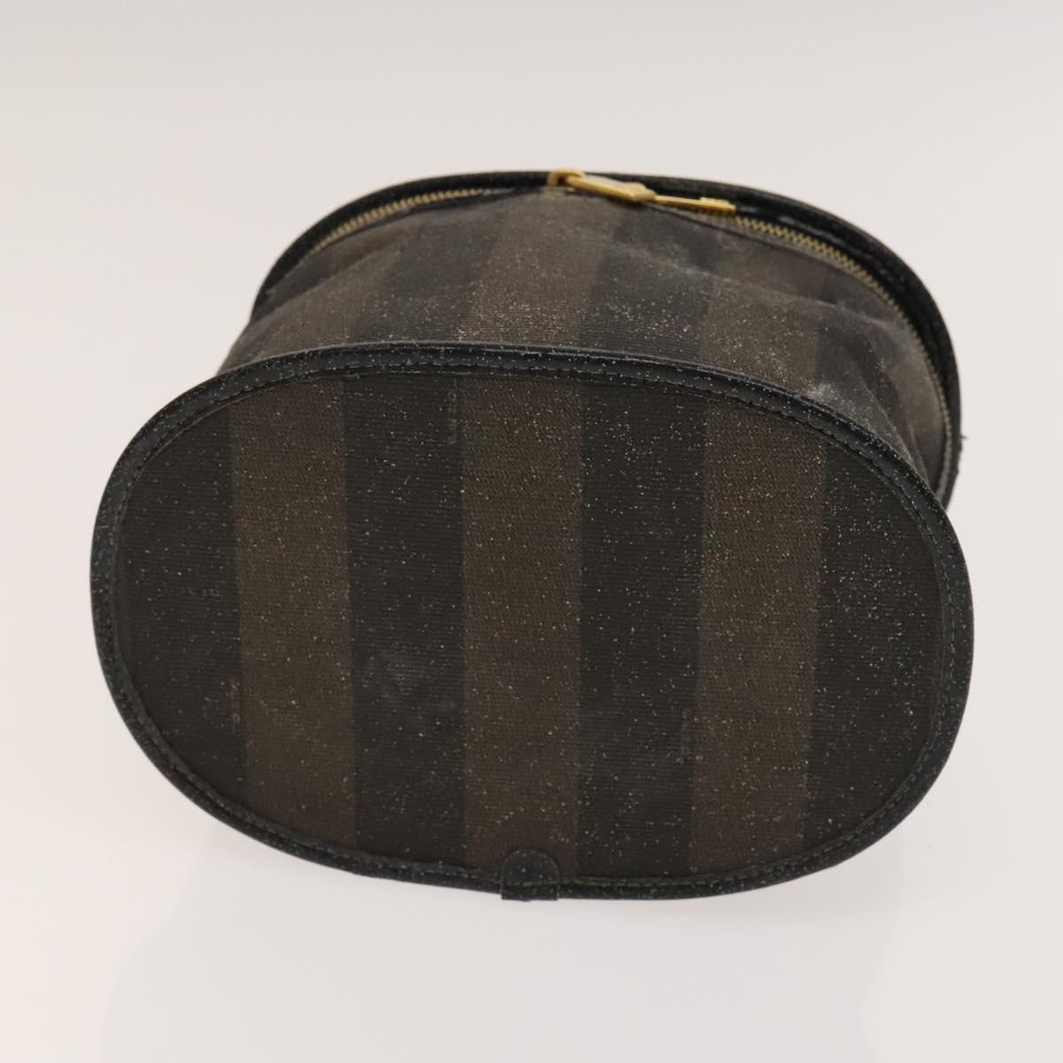 FENDI Pecan Hand Bag Nylon Canvas 5Set Black Brown Auth sw1363