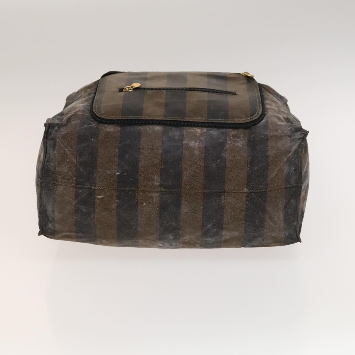 FENDI Pecan Hand Bag Nylon Canvas 5Set Black Brown Auth sw1363